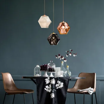 Nordic cristal industriale de iluminat din sticlă pentru bucătărie ventilador de techo lampes suspendues nordic decor acasă