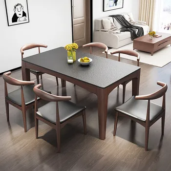 Firestone masă și scaun, mobilier camera de zi dreptunghiulară masa Nordic din lemn masiv, masa de sufragerie