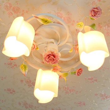 Romantic garden dormitor matrimonial fata de camera de copii floare de plafon lumina