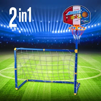 2 în 1 pentru Copii Echipament Sportiv Fotbal Baschet Standuri pentru Copii în aer liber Jucarie Multifunctionala Stand de Baschet