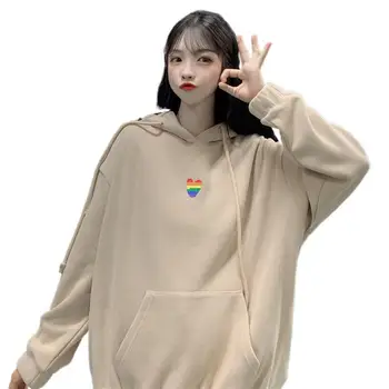 Toamna / Iarna 2020 Nouă Femei din coreea de Imprimare BF Stil Liber cu Gluga Sweatershirt Maneca Lunga Femei Haina de Moda Wn*
