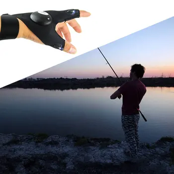 Noaptea Degete Mănuși de Pescuit Cu LED-uri de Lumină Instrument de Salvare Pentru Camping, Drumeții în aer liber Echipament de Ciclism Instrument Practic