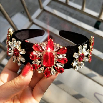 77g /buc en-Gros a Crescut de Aur roșu Vintage Baroc Regina King Păr Bijuterii Perla de Cristal Tiara Și Coroana Bentita Pentru Femei