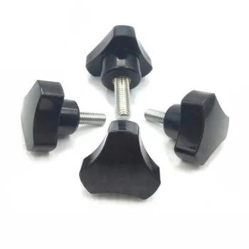 2 buc M8x(10 mm-50 mm) din Oțel Inoxidabil, Plastic Triunghiular Arc mâner în formă de cap șurub reglabil buton de șuruburi negru
