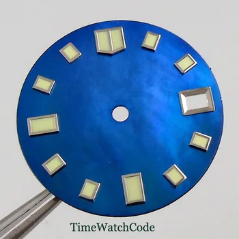 Super Lume Tandorio Brand 29mm Albastru Dial Watch Piesele se potrivesc pentru NH35 Automatic Material de Coajă din Oțel Inoxidabil