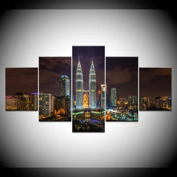 Frumos Malaezia Petronas Twin Towers Comerciale Urbanism HD Imprimare Panza Pictura pe Perete de Imagine de Mari dimensiuni de Acasă Decor de Arta