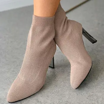 Iarna Femei de moda casual, șosete 2020 lilieci țesute elastice cizme cu toc stiletto