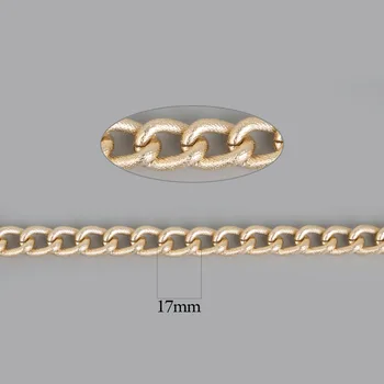 Fierbinte de Vânzare 17X12mm 1m/lot Placat cu Aur Aluminiu răsucite Lanț Pentru Coliere Brățară DIY Bijuterii Constatările & Craft Face