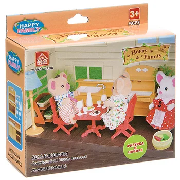 Set de joc cu animale figurine, bucătărie, familie fericită 012-03b d93755