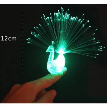 MHA-Iluminat Jucărie Păun Deget de Lumină LED-uri Colorate de Lumină-up Inele de Petrecere Gadget-uri pentru Copii Inteligent Jucărie pentru Dezvoltarea Creierului