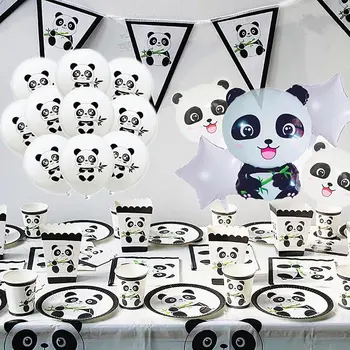 10buc Panda Ziua Festerval Nunta Instrumente Decorative Petrecere de Vacanță Tacâmuri Set Ceașcă de Hârtie Tavă de Hârtie