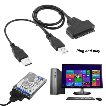 Adaptor USB 2.0 SATA 7+15Pin Cablu de 2.5 inch HDD Laptop Hard Disk