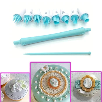 8Pcs/Set Cookie Cutter Biscuit Plastic Sugarcraft Decor Fondant cu Piston Cutter Cupcake Mucegai Zahăr Pudră de Patiserie de Copt Instrumente