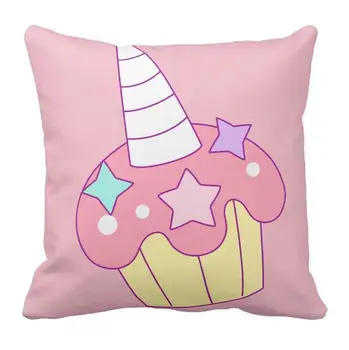 Kawaii Unicorn Roz Cupcake Perna Decorative Cover Amuzant desen Animat Pernă Caz Noutate Unicorn Cadouri pentru Fete de 18