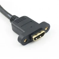 20cm HDMI Femeie la Femeie Conventer Cablu Adaptor Extensie Conector Cu Panou Gaura V1.4 Negru