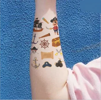 Desene Animate Pirat Tatuaj Temporar Fals Tatuaje Body Art Sticker Copii Copii Petrecere Decor 1 Foaie