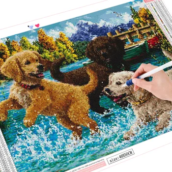 Miaodu 5d DIY Diamant Pictura Câine Mozaic Animal Home Decor Broderie Decoratiuni Pentru Casa Handmade Cadou