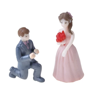 Rășină Mini Ceară În Căsătorie Iubita Figurine De Nunta Papusa Miniaturi Câteva Modele Pentru Decoratiuni De Gradina