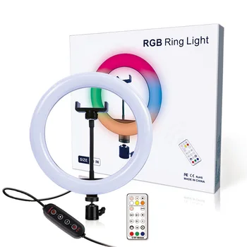 10inch RGB LED-uri de Make-Up Ring Lampa Pentru Telefon Studio Foto Video de Iluminat Selfie LED Lampă de Masă Lumină Inel Pentru Fotografie