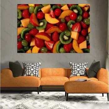 Fructe Proaspete Imagini Bucatarie Salon De Lamaie Pepene Verde Fructe De Căpșuni Alimente Imprimare Panza Picturi Murale Neînrămate