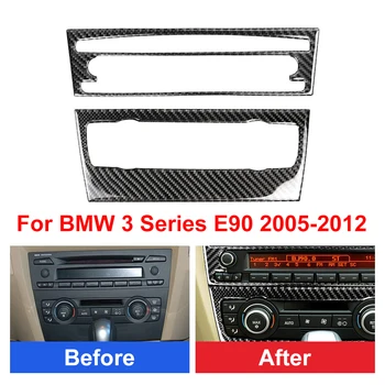 Fibra de Carbon Aer Condiționat CD Capacul Panoului Ornamental Pentru BMW Seria 3 E90 2005-2012