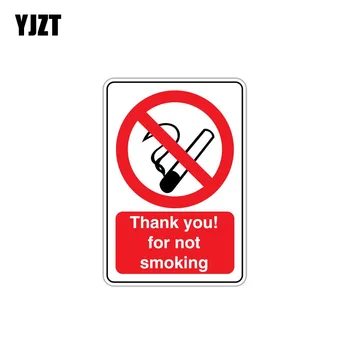 YJZT 10.2 CM*15.2 CM Amuzante Multumesc Pentru care Nu a Fumat de Avertizare PVC Decal Autocolant Auto 12-0237