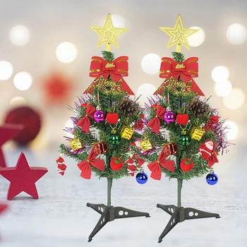 Mini Brad De Craciun Cu Ornamente De Dimensiuni Mici Bile De Crăciun Clopotele Con De Pin Cadouri De Craciun Pentru Desktop Decor Decoratiuni De Anul Nou