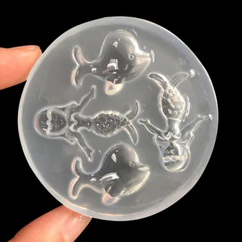 1buc UV Rășină Bijuterii Lichid de Silicon Mucegai Sirena cu Delfin Matrite Pentru DIY Amesteca Decora Bijuterii