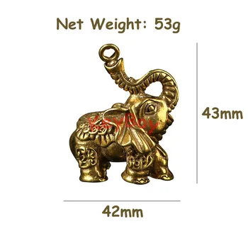Alamă Solidă Elefant Masina Lanț Cheie Inel Pandantive Creative Cupru Animal Elefanți Ornament Breloc Agatat De Decorare Cadou