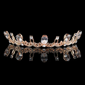 Moda Cristal Stras Zircon Cubic Coroana de Mireasă Diademe Regina Printesa Concurs CZ Coroane Bentițe de Nunta Accesorii de Par