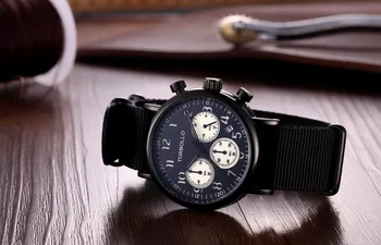 De Brand Nou Panza Mens Watch Negru Cronograf Funcția De Bărbați Încheietura Ceas Rezistenta La Apa