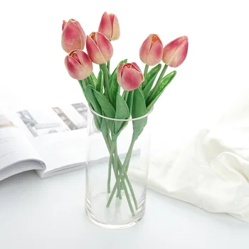 10buc /pack Simulare Mini Tulip 8 Culoare Buchet de Mireasa PU Tulip Acasă Decorare Flori Artificiale
