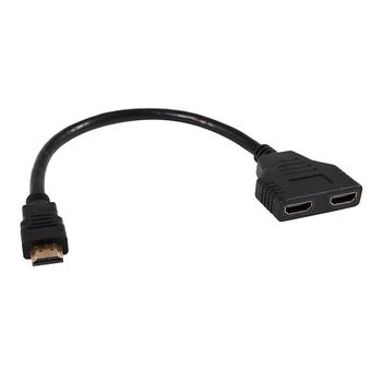 HDMI 1 la 2 Dual Adaptor de Semnal Purtător Cablu Convertor de Video, TV HDTV (Negru)