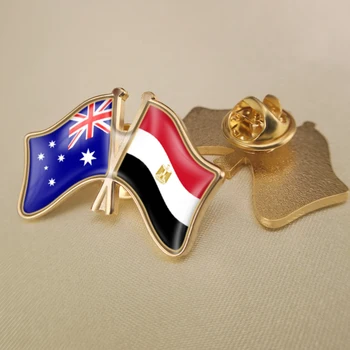 Egipt și Australia Trecut/Dublu/Prietenie Steaguri Ace de Rever/Broșă/Insigne