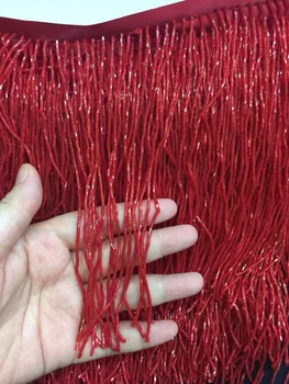Stoc ciucure 5 metri/sac ym287# roșu Bordeaux 15 cm, margele, franjuri articole de îmbrăcăminte pentru tăierea rochie fringe trim