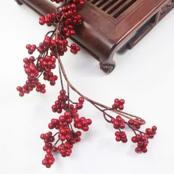 5.9 Ft Crăciun Roșu Boabe Ghirlanda Artificiala Rosu-Visiniu Pip Ghirlanda de Crăciun pentru Semineu Decoratiuni Decor de Vacanță
