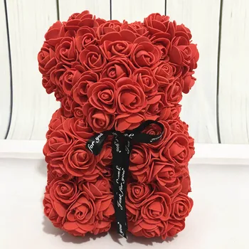 2020 25cm Spumă de Săpun de Trandafir Urs Flori Artificiale în Cutie de Cadou pentru prietena, ziua de Crăciun Cadouri de Ziua Îndrăgostiților festival DIY decor