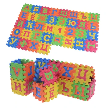 60 Buc Puzzle 3d pentru Copii Jucarii Educative Mini Spuma EVA rus Literele Alfabetului, Numere de Podea Moale Copil Mat amuzant