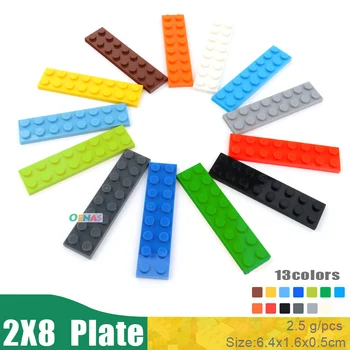 500g 200pcs/sac de Învățământ Jucării pentru Copii din Plastic de Constructii Blocuri Accesorii 2x8 Placa DIY Kit Compatibil Cu L*se Blochează În Vrac