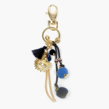 BDM-albastru pompoms breloc pentru mujuer cheile și geanta cadouri de moda de ziua de naștere și san valentin