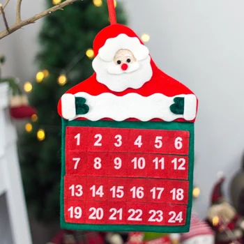 Numărătoarea inversă de crăciun 24 de Zile Calendaristice Roșii și Albe Moș Crăciun Design Nețesute Numărătoarea inversă de Crăciun Decorare