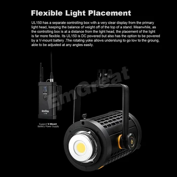 Godox UL150 150W Tăcut Video cu LED-uri de Lumină 5600K lumina Zilei Bowens Muntele 58000LUX@1M / CRI96 TLCI97 cu Control de la Distanță și de Sprijin App