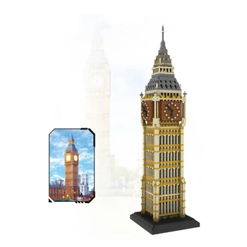 Fierbinte Lepining arhitectura orasului Street view Anglia, Londra, Big Ben Elizabeth Tower model mini micro diamant blocuri de cărămizi jucarii