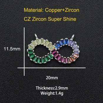 20x12mm CZ Zircon Bijuterii DIY Infinity Curcubeu Conectori Farmec Vrac en-Gros Pentru Reduceri Bratara Face Conector