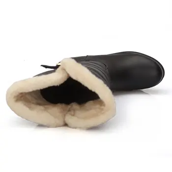 Fanyuan Moda de Iarnă ține de cald Cizme Catarama Slim Platforma Genunchi-Cizme Femei Plane de Alunecare Pe Zăpadă Cizme Solide de Femeie Pantofi