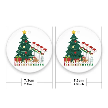 Pomul de crăciun Agățat Rotund Decoratiuni pentru Craciun Petreceri cu Familia, de Crăciun Ornament Ceramic Cadouri TB Vânzare