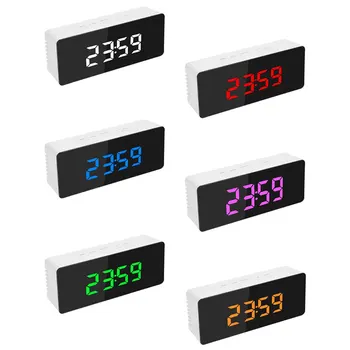 Digital Oglindă cu LED-uri de Afișare Ceas Deșteptător Temperatura Calendar USB/AAA Alimentat Electronic Multifuncțional Snooze Ceas de Birou