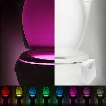 Smart LED Umane Senzor de Miscare Activat Toaletă Lumina de Noapte Baie Cu 8 Culoare Scaunul de Toaletă Lampă Automată Senzor de Scaun Lumina