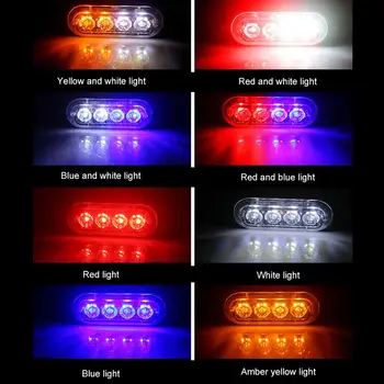 Ultra Subțire 4 Chips-uri Auto LED Lumina Strobe Lumina de Urgență Grill Defalcare Auto Intermitent Pentru SUV-uri Camioane Motociclete 12-24V Lightbar