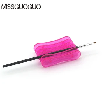 MISSGUOGUO 1 BUC Roz din Plastic Suport Stilou Nail Art Brush Pixuri Instrumente Tava de Plastic Titularii de Creion de Manichiura Instrument Dispalyer Sta
